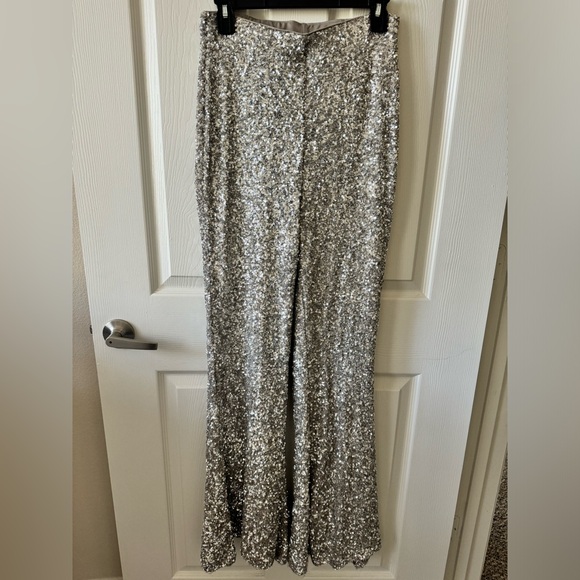 Express sequin flare pants and matching bow sweater - Picture 2 of 3